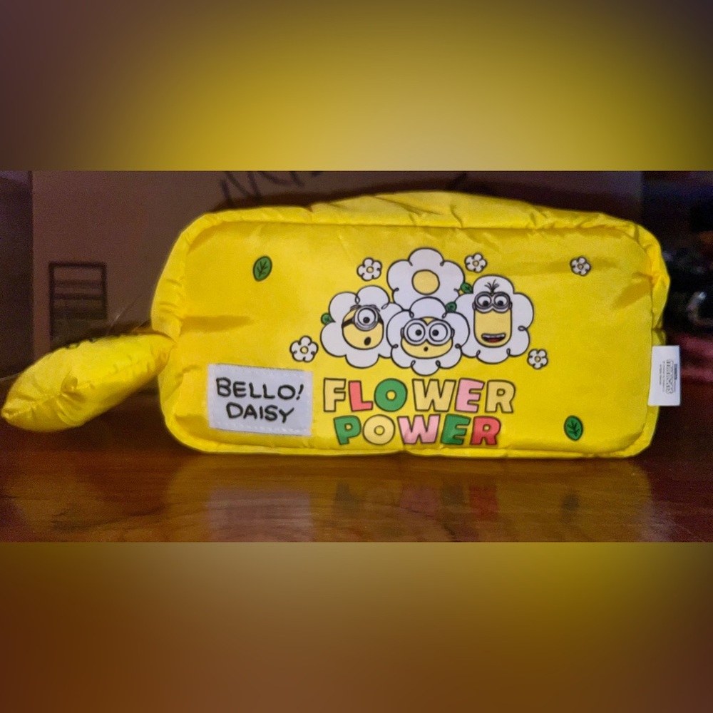 Miniso x Minions Flower Power Yellow Cosmetic bag - NWT
